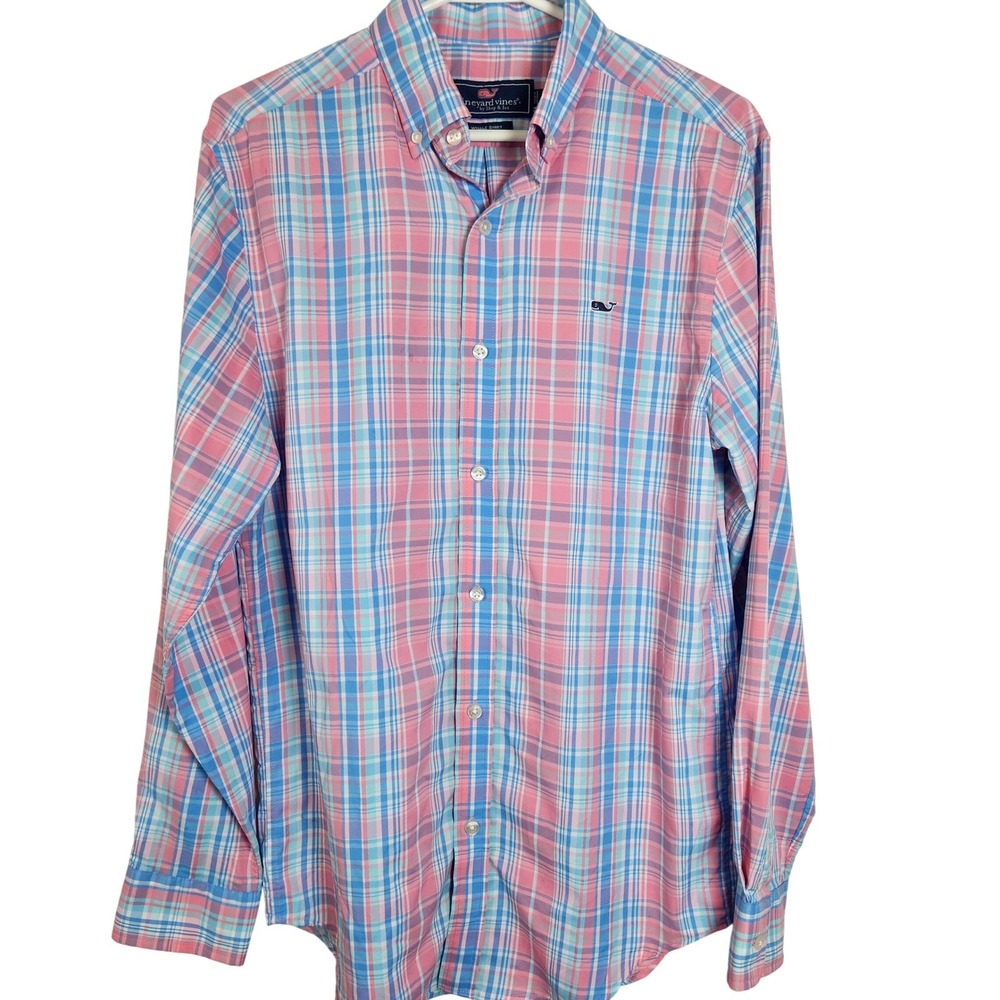 Vineyard‎ Vines Plaid Button Down Shirt Long Sleeve Preppy Whale